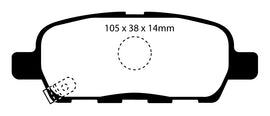 Pastiglie Freni EBC Rosse Posteriore NISSAN Skyline (V36) 2.5 Cv  dal 2006 al 2014 Pinza Akebono Diametro disco 308mm