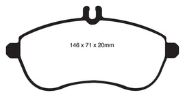 Pastiglie Freni EBC Rosse Anteriore MERCEDES-BENZ Classe C (W204) C180  Cv  dal 2010 al 2014 Pinza TRW Diametro disco 295mm