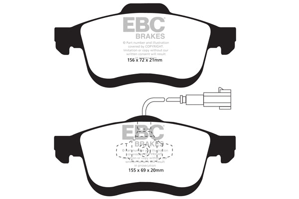 Pastiglie Freni EBC Rosse Anteriore LANCIA Delta 1.8 Turbo Cv  dal 2008 al 2010 Pinza ATE Diametro disco 330mm