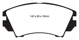 Pastiglie Freni EBC Rosse Anteriore SAAB 43228 2.0 TD Cv 160 dal 2010 al 2011 Pinza Mando Diametro disco 321mm