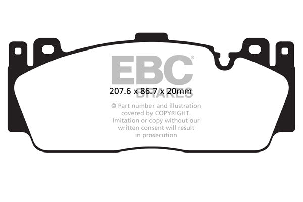 Pastiglie Freni EBC Rosse Anteriore BMW M2 Competition F87 3.0 Twin Turbo Cv 411 dal 2018 al 2021 Pinza Brembo Diametro disco 400mm
