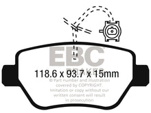 Carica l&#39;immagine nel visualizzatore di Gallery, Pastiglie Freni EBC Rosse Posteriore MASERATI Ghibli (M157) 3.0 TD Cv 250 dal 2014 al 2016 Pinza  Diametro disco 320mm