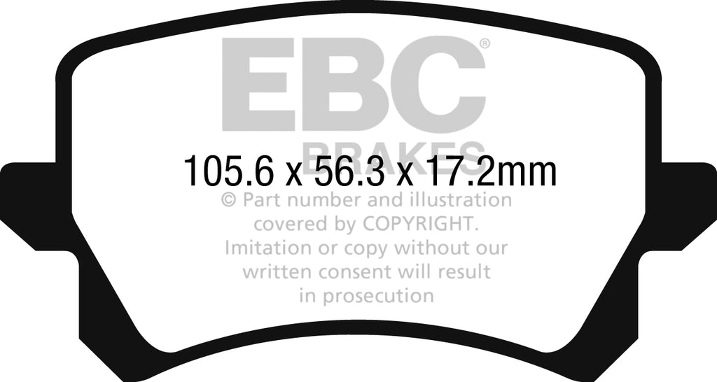 Pastiglie Freni EBC Rosse Posteriore AUDI RSQ3 8U 2.5 Turbo Cv 310 dal 2013 al 2014 Pinza TRW Diametro disco 310mm