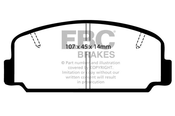 Pastiglie Freni EBC Ultimax Anteriore TOYOTA Carina TA10 TA12 1.6 Cv  dal 1970 al 1977 Pinza  Diametro disco 228mm