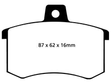 Carica l&#39;immagine nel visualizzatore di Gallery, Pastiglie Freni EBC Rosse Posteriore ALFA ROMEO 164 2.0 Turbo Cv  dal 1987 al 1992 Pinza Girling/TRW Diametro disco 251mm