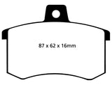 Pastiglie Freni EBC Rosse Posteriore ALFA ROMEO 164 2.0 Turbo Cv  dal 1987 al 1992 Pinza Girling/TRW Diametro disco 251mm