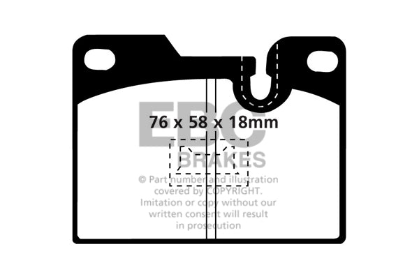 Pastiglie Freni EBC Ultimax Posteriore PORSCHE 924 2.0 Turbo Cv  dal 1979 al 1988 Pinza ATE Diametro disco 289mm