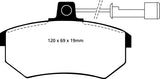 Pastiglie Freni EBC Rosse Anteriore AUDI 200 quattro 2.1 Turbo Cv  dal 1983 al 1986 Pinza Girling/TRW Diametro disco 280mm