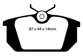 Pastiglie Freni EBC Rosse Posteriore ALFA ROMEO 155 2.0 Turbo Cv  dal 1992 al 1996 Pinza Girling/TRW Diametro disco 240mm
