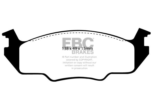 Pastiglie Freni EBC Ultimax Anteriore VOLKSWAGEN Golf (Mk1) 1.6 GTi Cv 110 dal 1980 al 1981 Pinza  Diametro disco 239mm