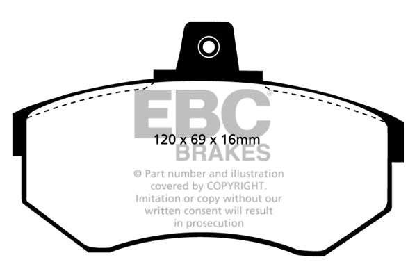 Pastiglie Freni EBC Ultimax Anteriore VOLKSWAGEN Passat (B2) 2.0 Cv  dal 1985 al 1988 Pinza Girling/TRW Diametro disco 256mm