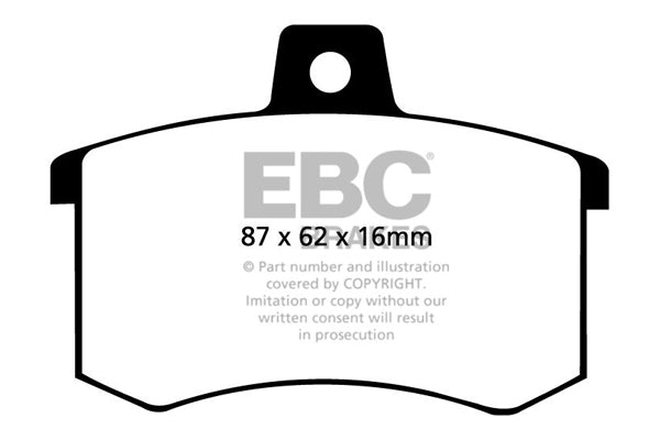 Pastiglie Freni EBC Ultimax Posteriore ALFA ROMEO 164 2 Cv  dal 1987 al 1989 Pinza Girling/TRW Diametro disco 251mm