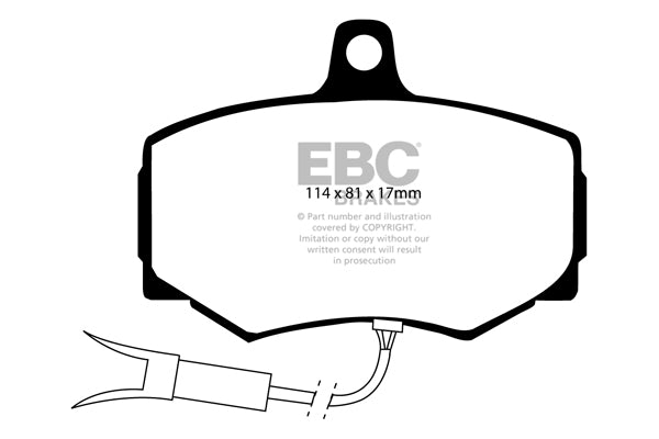 Pastiglie Freni EBC Rosse Anteriore JAGUAR XJ6 2.9 Cv  dal 1987 al 1989 Pinza Girling/TRW Diametro disco 295mm