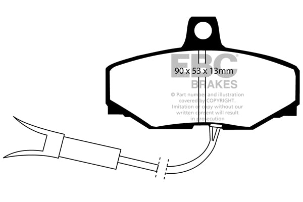 Pastiglie Freni EBC Rosse Posteriore JAGUAR XJ6 2.9 Cv  dal 1987 al 1989 Pinza Girling/TRW Diametro disco 278mm