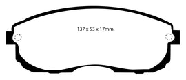 Pastiglie Freni EBC Rosse Anteriore NISSAN Silvia (S13) 2.0 Turbo Cv  dal 1991 al 1993 Pinza  Diametro disco 0mm