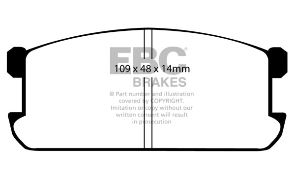 Pastiglie Freni EBC Ultimax Anteriore MITSUBISHI Lancer 1.2 Cv  dal 1980 al 1984 Pinza  Diametro disco 0mm