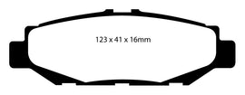 Pastiglie Freni EBC Rosse Posteriore LEXUS GS300 3.0 Cv  dal 1993 al 1995 Pinza  Diametro disco 307mm
