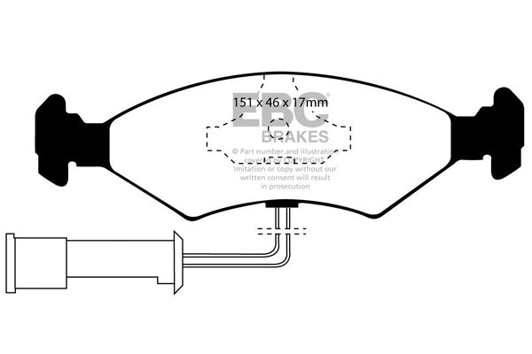 Pastiglie Freni EBC Ultimax Anteriore FORD Escort (Mk3) 1.6 RS Cv  dal 1982 al 1984 Pinza ATE Diametro disco 240mm