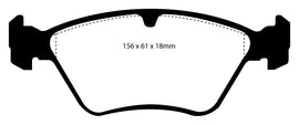 Pastiglie Freni EBC Rosse Anteriore OPEL Calibra 2.0 Turbo Cv  dal 1992 al 1997 Pinza ATE Diametro disco 284mm
