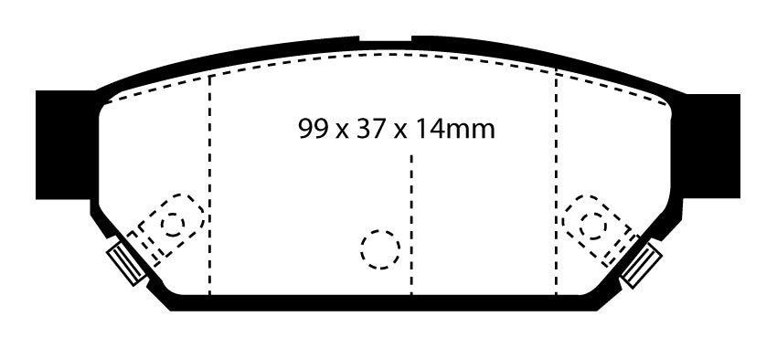 Pastiglie Freni EBC Rosse Posteriore MITSUBISHI FTO GP 2 Cv  dal 1994 al 2000 Pinza  Diametro disco 260mm