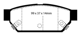 Pastiglie Freni EBC Rosse Posteriore MITSUBISHI FTO GP 2 Cv  dal 1994 al 2000 Pinza  Diametro disco 260mm