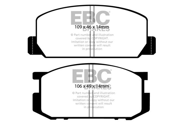 Pastiglie Freni EBC Ultimax Anteriore TOYOTA Celica TA60 1.6 Cv  dal 1982 al 1989 Pinza  Diametro disco 0mm