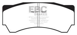 Pastiglie Freni Sportive EBC Gialle Anteriore MITSUBISHI Lancer Evo 8 FQ-400 2.0 Turbo Cv 400 dal 2004 al 2005 Pinza Alcon Diametro disco 343mm