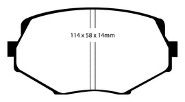 Pastiglie Freni Sportive EBC Gialle Anteriore MAZDA MX5 (Mk1) NA 1.8 Cv  dal 1994 al 1998 Pinza Sumitomo Diametro disco 254mm