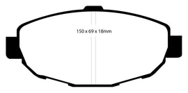 Pastiglie Freni Sportive EBC Gialle Anteriore LEXUS SC400 4.0 Cv  dal 1994 al 2000 Pinza  Diametro disco 296mm