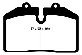Pastiglie Freni Sportive EBC Gialle Anteriore FORD Puma Racing 1.7 Cv  dal 1999 al 2000 Pinza Brembo Diametro disco 295mm