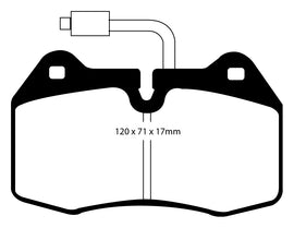 Pastiglie Freni Sportive EBC Gialle Anteriore FERRARI 456 5.5 Cv 442 dal 1992 al 2003 Pinza Brembo Diametro disco 0mm