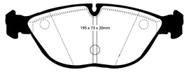 Pastiglie Freni Sportive EBC Gialle Anteriore VOLKSWAGEN Golf (Mk4) 3.2 R32 Cv 241 dal 2002 al 2004 Pinza ATE Diametro disco 334mm