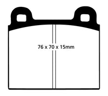Load image into Gallery viewer, Pastiglie Freni Sportive EBC Gialle Anteriore BMW 1800 1.8 Ti/SA Cv 130 dal 1964 al 1965 Pinza ATE Diametro disco 272mm