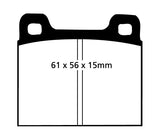 Pastiglie Freni Sportive EBC Gialle Anteriore AUDI 100 1.6 Cv  dal 1968 al 1974 Pinza ATE Diametro disco 279mm