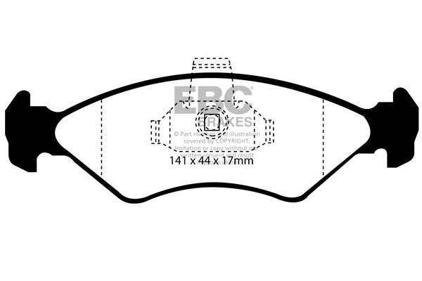 Pastiglie Freni Sportive EBC Gialle Anteriore FORD Fiesta (Mk4) 0,0590277777777778 Cv  dal 1995 al 1999 Pinza ATE Diametro disco 240mm