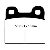 Pastiglie Freni Sportive EBC Gialle Posteriore BMW 2500000 2.5 Cv  dal 1968 al 1977 Pinza ATE Diametro disco 272mm
