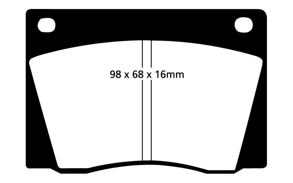 Pastiglie Freni Sportive EBC Gialle Anteriore ALFA ROMEO 2600 2.6 Cv  dal 1962 al 1964 Pinza Girling/TRW Diametro disco 314mm