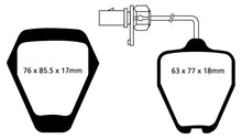 Load image into Gallery viewer, Pastiglie Freni Sportive EBC Gialle Anteriore AUDI A6 quattro Avant C5/4B 2.7 Twin Turbo Cv  dal 1997 al 1999 Pinza Girling/TRW Diametro disco 321mm