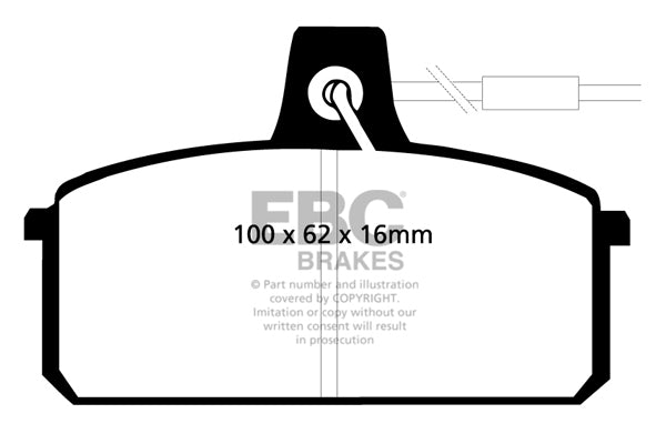 Pastiglie Freni EBC Ultimax Anteriore SEAT Ibiza (021A) 0.9 Cv  dal 1983 al 1993 Pinza Girling/TRW Diametro disco 228mm