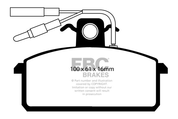 Pastiglie Freni EBC Ultimax Anteriore LANCIA Delta 1.3 Cv 75 dal 1984 al 1993 Pinza Girling/TRW Diametro disco 228mm