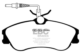 Pastiglie Freni Sportive EBC Gialle Anteriore CITROEN Berlingo Multispace 1.4 Cv  dal 1999 al 2002 Pinza Girling/TRW Diametro disco 266mm