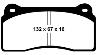 Pastiglie Freni Sportive EBC Gialle Posteriore McLAREN F-1 6.1 Cv 636 dal 1992 al 1998 Pinza Brembo Diametro disco 0mm