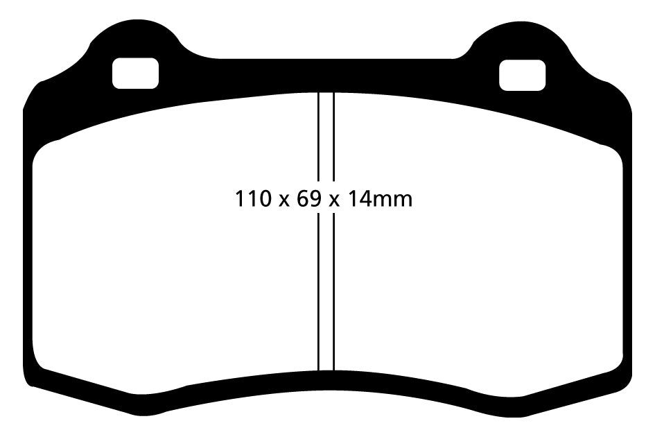 Pastiglie Freni Sportive EBC Gialle Posteriore VOLVO S60 (Mk1) 2.5 Turbo R Cv  dal 2003 al 2005 Pinza Brembo Diametro disco 330mm