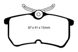 Pastiglie Freni Sportive EBC Gialle Posteriore FORD Fiesta (Mk6) 2.0 ST Cv 150 dal 2004 al 2008 Pinza Girling/TRW Diametro disco 253mm