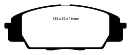 Pastiglie Freni Sportive EBC Gialle Anteriore HONDA Civic (7th Gen) EP3 2.0 Type-R Cv 200 dal 2001 al 2007 Pinza Sumitomo Diametro disco 300mm