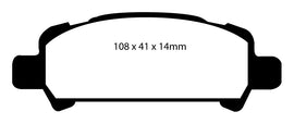 Pastiglie Freni Sportive EBC Gialle Posteriore SUBARU Forester 2.0 Cv  dal 1997 al 2002 Pinza  Diametro disco 266mm