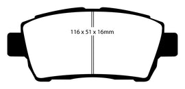 Pastiglie Freni Sportive EBC Gialle Anteriore TOYOTA Celica ZZT230 1.8 Cv 140 dal 1999 al 2002 Pinza  Diametro disco 255mm