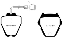 Carica l&#39;immagine nel visualizzatore di Gallery, Pastiglie Freni Sportive EBC Gialle Anteriore AUDI A8 D2/4D 2.5 TD Cv  dal 1998 al 2002 Pinza Girling/TRW Diametro disco 323mm