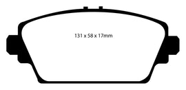 Pastiglie Freni Sportive EBC Gialle Anteriore MG ZR 1.8 Cv 160 dal 2001 al 2005 Pinza Girling/TRW Diametro disco 282mm