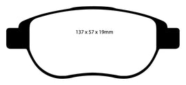 Pastiglie Freni Sportive EBC Gialle Anteriore CITROEN Berlingo Multispace 1.6 D Cv 92 dal 2005 al 2008 Pinza Bosch Diametro disco 282mm